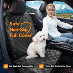 Car Seat Covers for Dogs–Waterproof PU Leather Car Front Seat Cover for Pets & Humans,Scratchproof Captain Seat Protector Fits Most Cars, Trucks, SUVs，Minivans(Black)