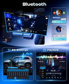 4G+128G Android 15 Car Stereo for Toyota Yaris Vios 2007-2014, Wireless Carplay Android Auto, 9'' in-Cell Screen Car Radio with GPS/Bluetooth 5.0/FM RDS/EQ/Wi-Fi Mirror Link Backup Camera SWC