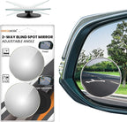 Performore 2 Pack of Blind Spot Car Mirrors, 2 Inch Round Adjustable HD Glass Convex Rear View Wide Angle Side Mirror Blindspot with Self Adhesive Back for Universal Vehicles