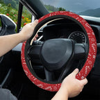 Christmas Candy Cane Car Steering Wheel Cover, Non-Slip Absorbing Sweat Car Wheel Cover Accessories for Men Women,Universal 15" Fit Auto SUV Vans Trucks