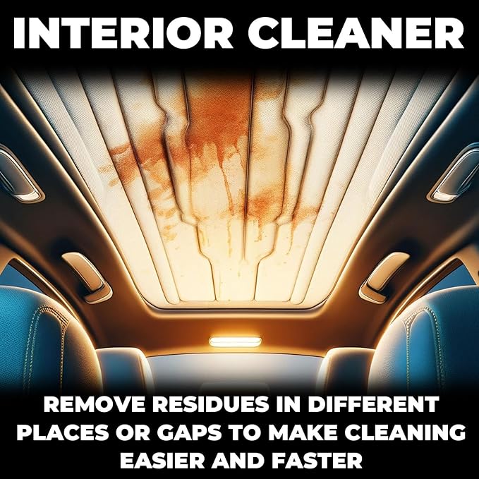 Car Headliner Cleaning Kit, Interior Roof Stain Remover, Multi-purpose cleaner for fabric seats and car headliners (2, 100ML)