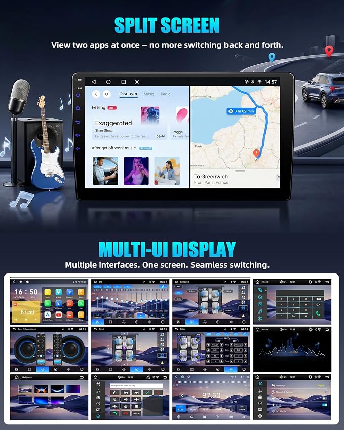 Car Stereo for Hyundai Elantra 2012-2013 9 Inch Car Radio with Bluetooth FM/RDS Carplay Android Auto Mirror Link SWC Backup Camera