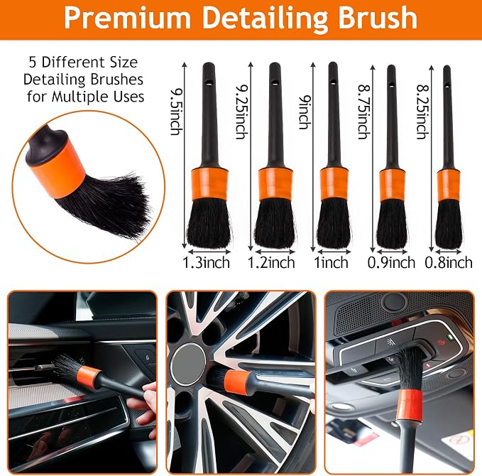 Windshield Cleaner Tool, Car Detailing Kit Interior, Car Cleaning Kit Interior and Exterior Detail Brush, Auto Supplies & Accessories for Men Women