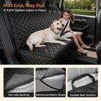 Dog Car Seat Cover for Back Seat - Waterproof Non-Slip Car Seat Protector for Dogs Pet, Scratchproof Back Bench Seat Covers for Compact Cars Small SUVs, Black