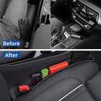 2 Packs Car Seat Gap Filler Organizer, Dual Slot Car Seat Gap Organizer, Gap Filler for Car, SUV, Trunk, Sedan Side Seat Gap Between Seat and Console, Car Seat Gap Plug with Storage Slot (Black)