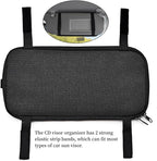 Car CD Visor Holder, 12 Sleeves Organizer with Mesh Pocket | Durable Oxford Cloth, Holds 12 CDs/DVDs, 1 Pen Holder, 1 Back Inner Pocket, Disc Storage Organizer, Fits Most Vehicle Visors