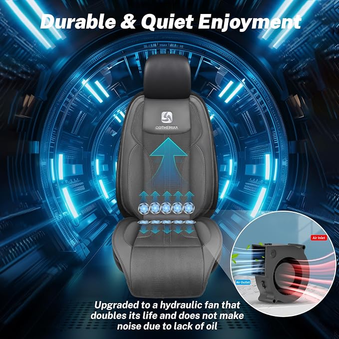 Cooling Car Seat Cushion Front Seat,12V&24V Cooling Seat Cover for Car with 10 Fans,Cooled Seat Cover for Car SUV Truck Universal Fit (Grey)