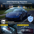 4 Channel Dash Cam, 4K Front Rear and Inside Dash Camera for Cars, 360° View, Free 128GB Card Included, 5GHz WiFi, GPS, APP Control, 24/7 Parking Mode, 8 IR Night Vision Lights, G-Sensor