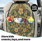 William Morris Vintage Floral Car Seat Back Kick Protectors Kick Mats With Storage Pockets For Vehicles To Protect From Dirt Mud Scratches 2 Pack