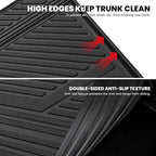 Trunk Mat with Backrest Mat for Chevrolet Chevy Traverse 2018-2023/Traverse Limited 2024, All Weather TPE Custom Fit Cargo Mat Trunk Liner with Backrest Mat, Black