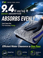 2-Pack Twist Pile Microfiber Towels for Cars XL Gray 29 x 33 in | Auto Detailing, Paint Safe, Ultra Absorbent, Lint-Free, Cars, SUVs & Trucks