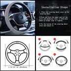 Pink Bling Steering Wheel Cover for Women Sparkly Rhinestone Bedazzled Car Accessories Diamond Cute 15.5-16 inch for Large Size Steering Wheel