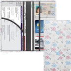 Premium Car Registration & Insurance Card Holder with Magnetic Shut, Vehicle Glove Box Car Organizer - For Documents, Cards, License (Floral A)