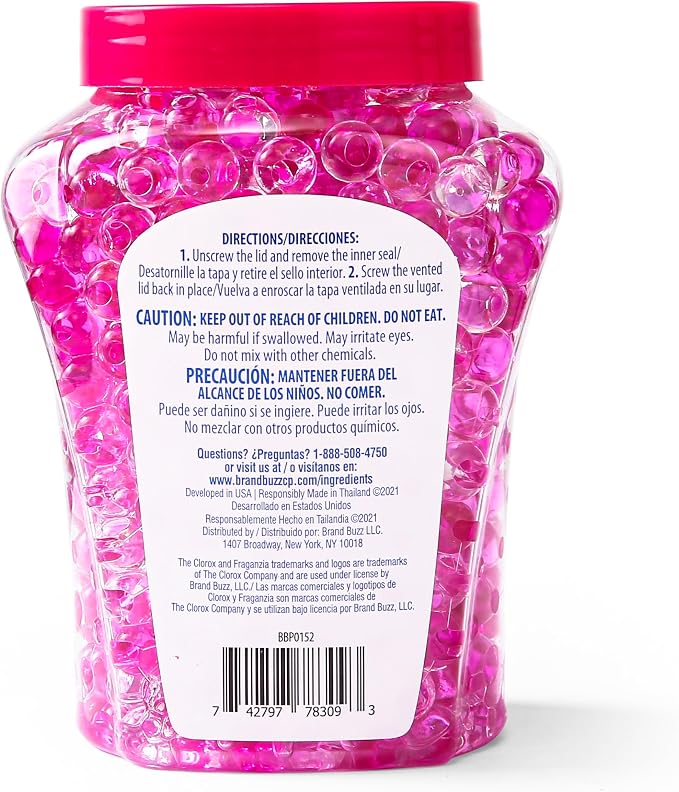 Fraganzia Crystal Beads Air Freshener Spring Scent Twin Pack Long Lasting Room Deodorizer Odor Eliminator Gel Beads Home Car or Office 2 Jars 24 FL OZ Total Passive No Setup Required