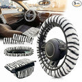 5 Pcs Fuzzy Animal Print Car Accessories Set, Soft Fluffy Plush Steering Wheel Cover, Center Console Armrest Pad & Rearview Mirror Cover - Interior Decorations for Women,Universal Fit (Zebra Print)