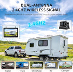 Magnetic Wireless Backup Camera Kit with HD1080P 10” DVR Monitor, Dual RV/Trailer/Truck/Tractor Cameras Wireless System, No Wiring, 9600mAh Rechargeable Battery, IR Night Vision-ACT1002