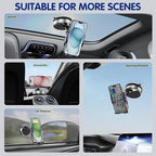 15W Wireless Fast Car Charger, Auto-Clamping Car Phone Holder with Rotating Vacuum Suction, Smart Sensor, 360° Adjustable Dashboard & Windshield Mount for iPhone & Samsung (Dark Purple)