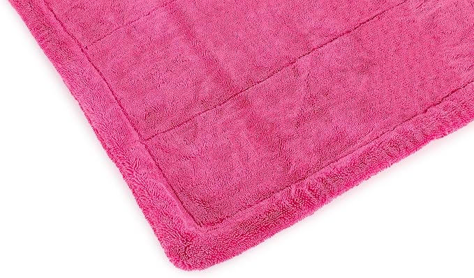 The Liquid8r M22, Absorbent 70/30 Blend Microfiber Drying Towel for Cars, Trucks, and SUVs, Safe for Detailing, Scratch-Free, Twist Loop, 2200 GSM, 20x20 Inches, Pink