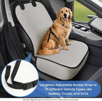Dog Car Seat Covers, Waterproof Front Seat Cover for Dogs, Scratch-Proof, Nonslip Pet Passenger Seat Cover Protector, Universal Fit for Cars Trucks SUVs (Beige, Large Size)