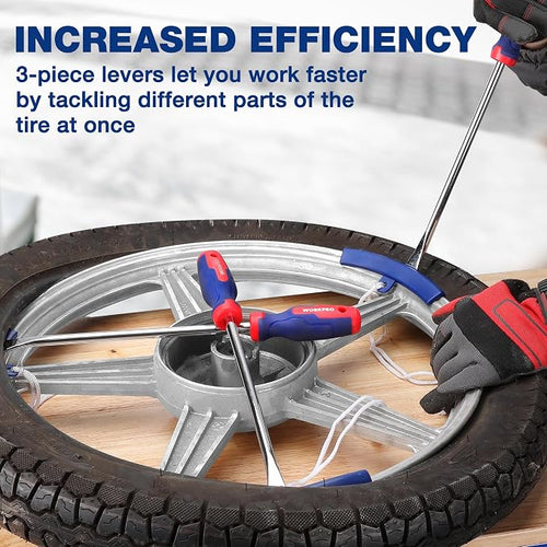 14.5” Steel Tire Spoons Tool Set, 23-Piece Tire Iron Set with Storage Bag, Tire Removal Tools, Tire Changing Tools, Tire Repair Tools, Tire Levers for Motorcycle, Bicycle, Car and Lawn Mower