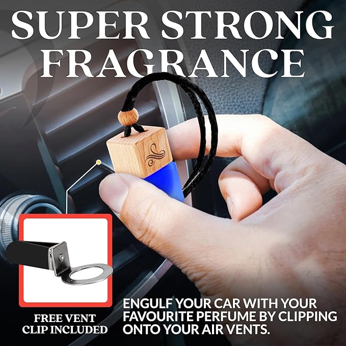 Solvère Car Air Freshener for Men | Perfume Style Freshener with Solvère Fragrance | Strong Freshener with Odor Eliminating Technology with Vent Clip | Car Air Freshener by