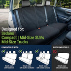 Back Seat Towel Seat Cover for Cars; Great for After Gym Workouts, Dogs, and Outdoor Activities; Universal Fit for Cars SUVs Vans Trucks Rear Seats, EZ fit, Non Slip Grip, Black