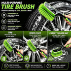 XINDELL Wheel & Tire Cleaning Kit, Deep-Reach Wheel Brush Set for Rims, Spokes, Lug Nuts and Tire Sidewalls, Scratch-Safe Car Detailing Tools with Covered Tire Shine Applicator | Not Just a Brush — A Complete Tire & Wheel Care System