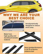 Low Profiles 6-PCS Extra-Thick Window Rain Guards Fit for Honda CR-V CRV 2023 2024 2025 2026 Rain Guards Window Deflectors Vent Visors Shades