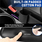 Universal PU Leather Car Seat Gap Filler Organizer with Cup Holder | Center Console Multi-Purpose Essentials Organizer with Phone, Keys, Card Storage Bag, Gifts for Car SUV Truck Owners