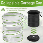 2 PCS Car Trash Can, Collapsible Pop-up Car Garbages Can, Car Accessories Portable Garbage Bin with Elastic Band, Waterproof Small Garbage Can for Back Seat Front Seat, for Outdoor Traveling