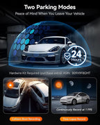 i07 3 Channel Dash Cam Built-in WiFi GPS, 4K Dash Camera Front and Inside, 1440P+1080P+1080P Triple Car Camera with 3" LCD Screen,IR Night Vision, 24H Parking Mode(Card Not Included)