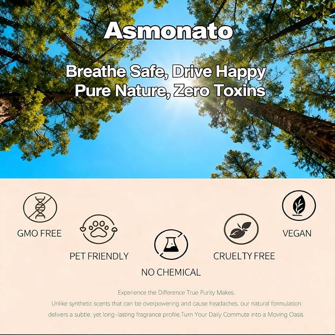 Car Air Freshener Long Lasting Car Odor Eliminator Scent Diffuser The Original Wood Air Freshener for Visor Clip Includes 1 Metal Clips