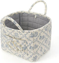 Floral Fabric Storage Basket Car Interior Storage Basket Underwear Sundries Laundry Baskets Supplies Home Organizer Bag (blue 2)