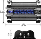 CAP8 Car Capacitor - 8 Farad, Energy Storage, Enhanced Bass From Stereo, Warning Reverse Polarity Tone, Voltage Overload Low Battery Voltage Led