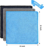 Cleaning Cloth Dry Erase Cloth Cleaning Rags Reasonable Kitchen Towels Microfiber Towels Cars Wash(6 x 6 Inch,Blue/Gray/Black,30 Pcs)