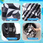 Car Seat Towel Covers with Storage Bag, 63 x 32 Inch Universal Non Slip Waterproof Sweat Protector for Car Truck, Gym Swimming Running, Machine Washable(2 Pack,Black White Abstract)