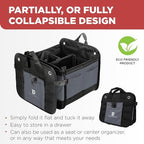 Trunk Organizer For Car, Suv, Truck | Premium Adjustable Multi Compartments Collapsible Car Trunk Organizer With Securing Straps & Non-Slip Bottom (Large Size, Grey)