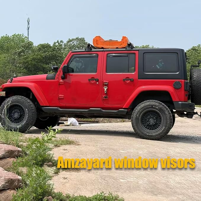 Window Visors Rain Guards for Jeep Wrangler JL 18-26 Gladiator 2020-2026 | In-Channel Window Deflectors, Vent Visor, Sun Shades, Window Shields, Truck Accessories, Dark Smoke