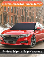 Car Snow Cover Compatible for Honda Accord | Windshield Cover for Ice and Snow with S-Hook Straps | Heavy-Duty 600D Oxford Winter Car Cover, Waterproof & Anti-Slip