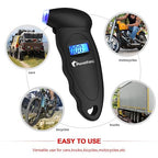 Digital Tire Pressure Gauge,Accurate Cars Air Gauge 150 PSI,Black | 0-150PSI Calibrated,Accurate in 0.1 Increments,4 Measurement Units,Backlight LCD&Nozzle Light,for Everyday Vehicles