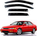 KPY Rain Guards Fit for 1994-1997 Honda Accord Sedan, Out-Channel Window Visors Vent Wind Deflectors 4PC, Car Accessories for 94-97 Accord (Sedan Only)