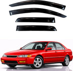 KPY Rain Guards Fit for 1994-1997 Honda Accord Sedan, Out-Channel Window Visors Vent Wind Deflectors 4PC, Car Accessories for 94-97 Accord (Sedan Only)
