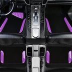 Jelly Waterproof Universal Fit Car Floor Mats, Girly Car Carpet Mats with Anti-Slip Nibbs Backing & Driver Heel Pad Fit for SUV, Vans, sedans, Trucks,Cute car mats of 4pcs for Women (Purple)