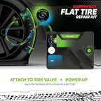 50139 Flat Tire Puncture Emergency Kit, Includes Sealant and Tire Inflator Pump, Analog, Suitable for Cars and Other Highway Vehicles, 10 Min Fix