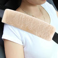 Authentic Sheepskin Seatbelt Cover Real Wool Car Truck SUV Airplane Seat Belt Shoulder Pad for Carmera Backpack Straps Neck Cushion Protector 2 Pack Beige