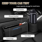 Kwak's Car Seat Gap Filler Organizer 2pcs – Fits 0.2“–1.2” Seat Gaps, Premium PU Leather Seat Gap Plug for Car SUV Truck, Stops Phone/Keys from Dropping, Extra Cup Holder for Car (Red)