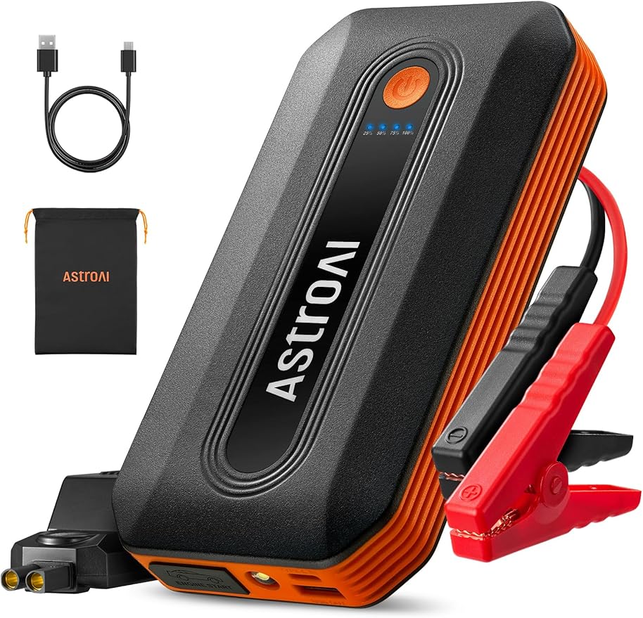 B8 3000A Car Battery Jump Starter, 12V Jump Starter Battery Pack (up to 9.0L Gasoline and 7.0L Diesel Engine), Portable Jump Box with 3 Modes Flashlight and Jumper Cable