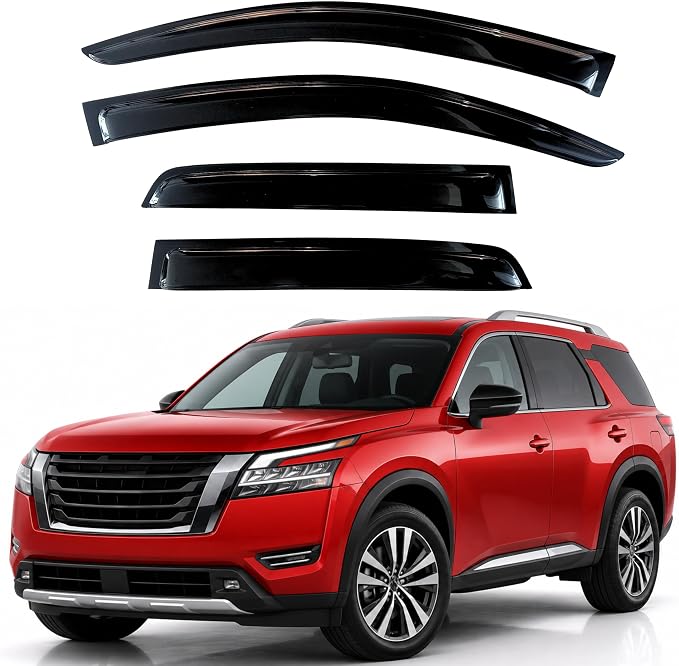 KPY Rain Guards Fit for 2022-2026 Nissan Pathfinder, Out-Channel Window Visors Vent Wind Deflectors 4PC, Car Accessories for 22-26 Pathfinder