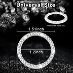 2 PCS Crystal Rhinestone Car Engine Start Stop Decoration Ring, Bling Car Interior Accessories for Women, Push to Start Button Cover Sticker, Automotive Decals, White