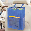 Hanging Car Trash Can with 4 Storage Pockets, Waterproof Leakproof Oxford Auto Garbage Bag, Adjustable Garbage Bag, Foldable Car Trash Bin Fit for Truck, SUV, Home, Office